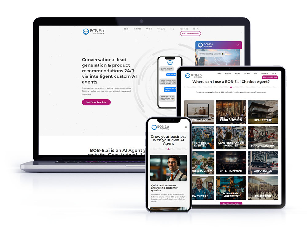 BOB-E AI Chatbot Agents - SaaS Ecommerce Website